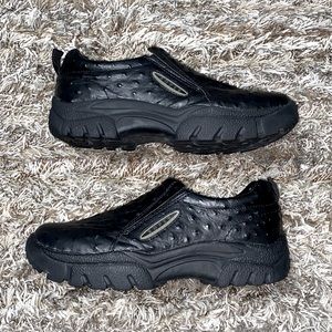 Roper Mens Black Faux Ostrich Slip On Shoe